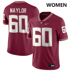 #60 Peyton Naylor FSU Garnet Women Jersey Game College Football 556101-471