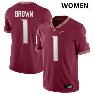 #1 Shyheim Brown Florida State Seminoles Garnet Womens Jersey 2025-26 College Football 938806-221