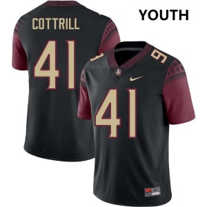 #41 AJ Cottrill FSU Seminoles Black Youth Jersey Official College Football 923593-329