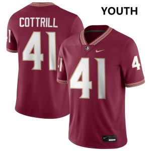 #41 AJ Cottrill Noles Garnet Youth Jersey Embroidery College Football 980961-189