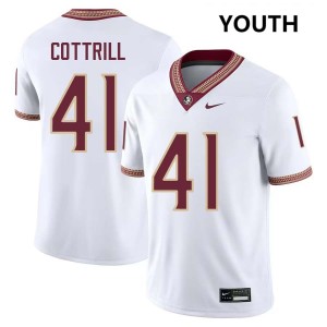 #41 AJ Cottrill FSU White Youth Jersey Player College Football 998697-155