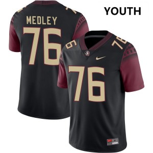 #76 Adrian Medley Noles Black Youth Jersey Stitched College Football 381008-436