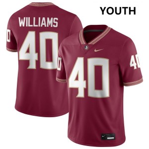 #40 Amaree Williams FSU Garnet Youth Jerseys Game College Football 600708-617