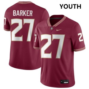 #27 Ashlynd Barker Noles Garnet Youth Jersey Limited College Football 320787-915