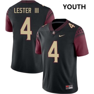 #4 Charles Lester III Noles Black Youth Jersey University College Football 212933-779