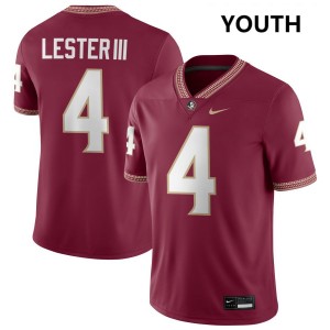 #4 Charles Lester III Florida State Seminoles Garnet Youth Jersey Official College Football 945685-118