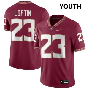 #23 Chase Loftin Seminoles Garnet Youth Jersey Limited College Football 923914-765