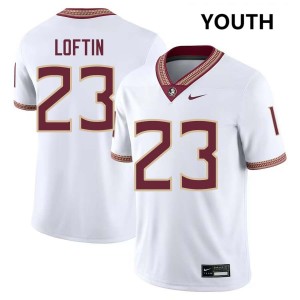 #23 Chase Loftin FSU Seminoles White Youth Jerseys NCAA College Football 179274-231
