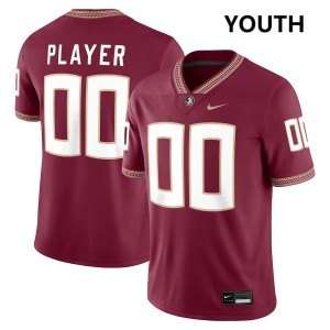 #00 Custom Florida State Seminoles Garnet Youth Jerseys Embroidery College Football 836771-724