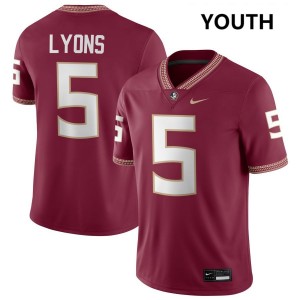 #5 Daniel Lyons Florida State Seminoles Garnet Youth Jerseys NCAA College Football 420610-989