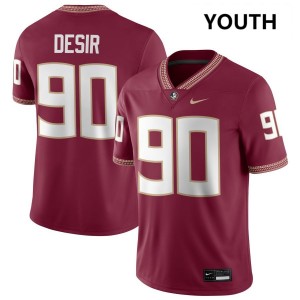 #90 Darryll Desir FSU Garnet Youth Jersey High School College Football 162291-255