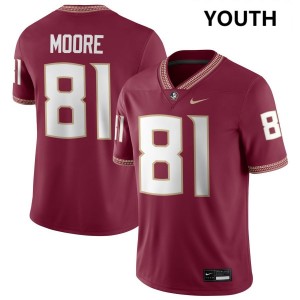 #81 Elijah Moore FSU Seminoles Garnet Youth Jerseys Player College Football 898640-342