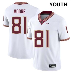 #81 Elijah Moore FSU Seminoles White Youth Jerseys Alumni College Football 705825-165