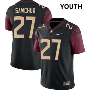 #27 Gavin Sawchuk Seminoles Black Youth Jerseys Replica College Football 424496-312