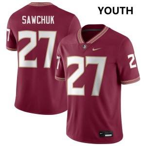 #27 Gavin Sawchuk FSU Seminoles Garnet Youth Jersey Alumni College Football 812258-577