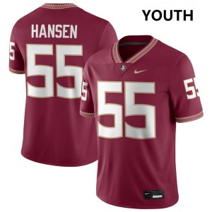#55 Gunnar Hansen Florida State Garnet Youth Jersey Stitched College Football 294095-647