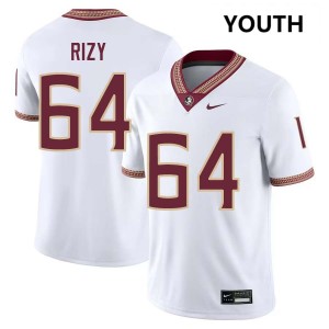 #64 Jacob Rizy FSU White Youth Jerseys Game College Football 770194-302