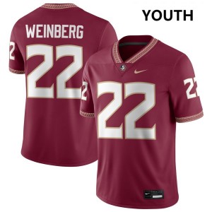 #22 Jake Weinberg Florida State Garnet Youth Jerseys High School College Football 853991-727