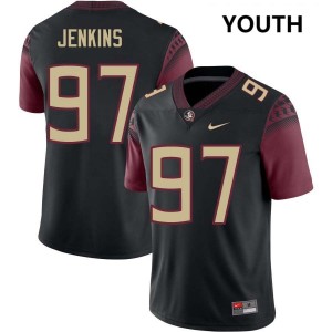 #97 Jayson Jenkins FSU Seminoles Black Youth Jersey Game College Football 936934-953