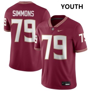#79 Lucas Simmons Florida State Seminoles Garnet Youth Jerseys 2025 College Football 519082-721