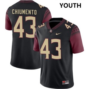 #43 Mac Chiumento Florida State Black Youth Jersey Player College Football 473325-948