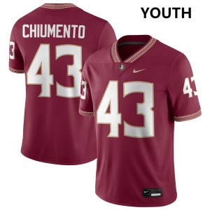 #43 Mac Chiumento FSU Garnet Youth Jerseys 2025 College Football 409092-255