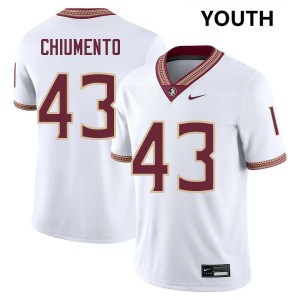 #43 Mac Chiumento FSU Seminoles White Youth Jerseys Official College Football 166636-931