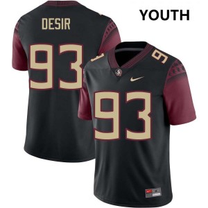 #93 Mandrell Desir FSU Black Youth Jersey 2025 College Football 183588-264