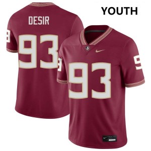 #93 Mandrell Desir Seminoles Garnet Youth Jersey High School College Football 829960-685