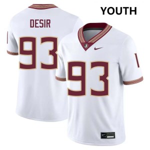 #93 Mandrell Desir FSU White Youth Jerseys Official College Football 220798-881