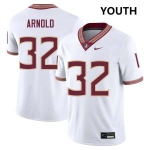 #32 Mason Arnold Florida State White Youth Jersey Game College Football 882430-890