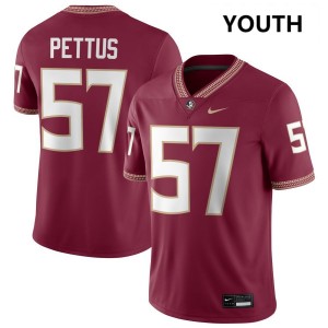 #57 Micah Pettus Seminoles Garnet Youth Jerseys Alumni College Football 587141-167