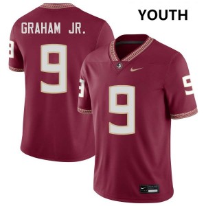#9 Omar Graham Jr. Seminoles Garnet Youth Jersey Stitched College Football 750800-119