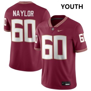 #60 Peyton Naylor Florida State Garnet Youth Jerseys University College Football 236840-695