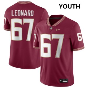 #67 Richie Leonard IV FSU Seminoles Garnet Youth Jerseys Limited College Football 291376-580