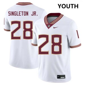 #28 Samuel Singleton Jr. FSU White Youth Jerseys NCAA College Football 313721-187